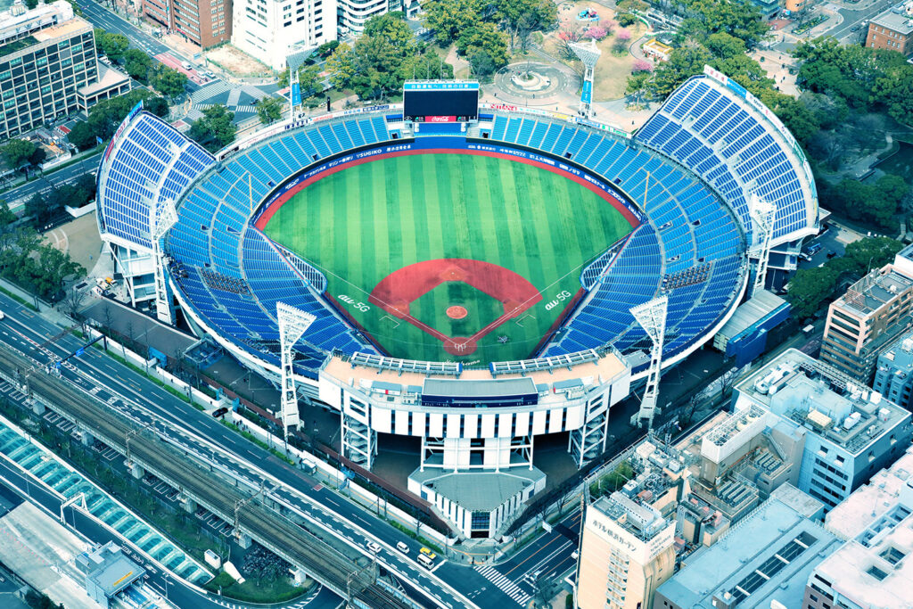 横浜スタジアムを上から撮った写真